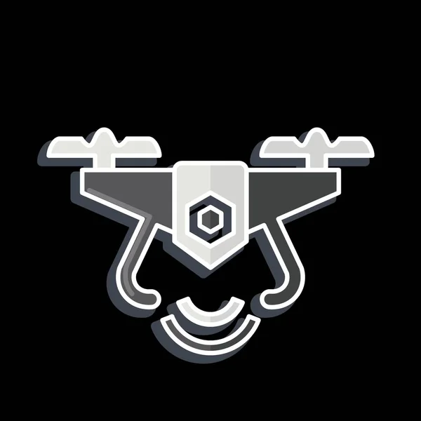 Icon Drone Связано Символом Дрона Глянцевый Стиль Простой Дизайн Редактируемый — стоковый вектор