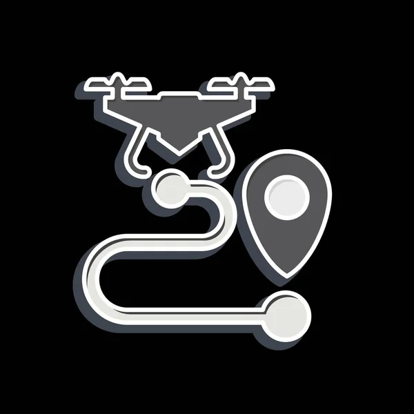 Icon Drone Tracking Relacionado Con Símbolo Drone Estilo Brillante Diseño — Vector de stock