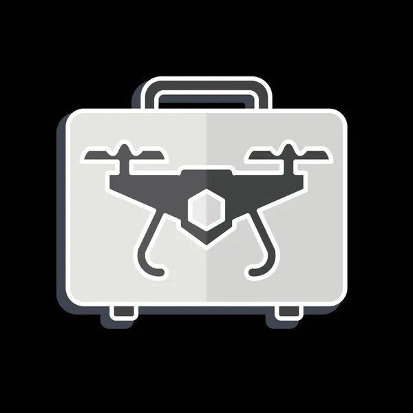 Ikon Drónügy Drón Szimbólummal Kapcsolatos Fényes Stílus Egyszerű Tervezés Szerkeszthető — Stock Vector