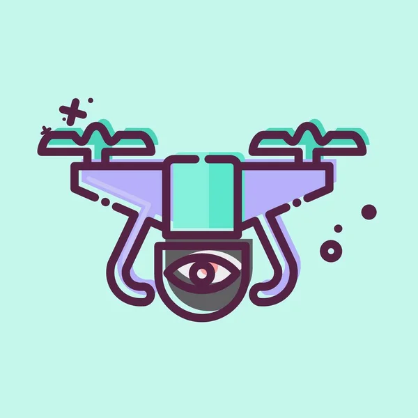 Icono Vigilancia Drone Relacionado Con Símbolo Drone Estilo Mbe Diseño — Archivo Imágenes Vectoriales