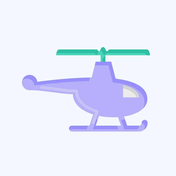 Icon直升机 与Drone符号有关 平坦的风格 简单的设计可以编辑 简单的例子 — 图库矢量图片