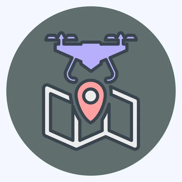 Icono Navegación Relacionado Con Símbolo Drone Estilo Mate Color Diseño — Vector de stock