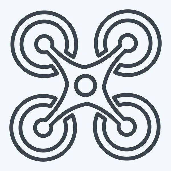 Ікона Квадрокоптера Пов Язаний Символом Дроне Стиль Рядка Простий Дизайн — стоковий вектор