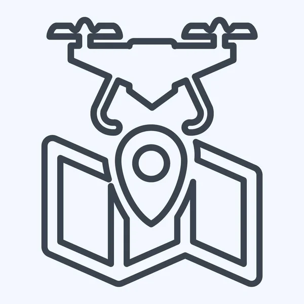 Icono Navegación Relacionado Con Símbolo Drone Estilo Línea Diseño Simple — Vector de stock