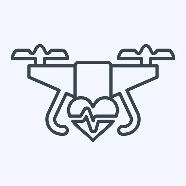 Ikon Orvosi Drón Drón Szimbólummal Kapcsolatos Vonalstílus Egyszerű Tervezés Szerkeszthető — Stock Vector