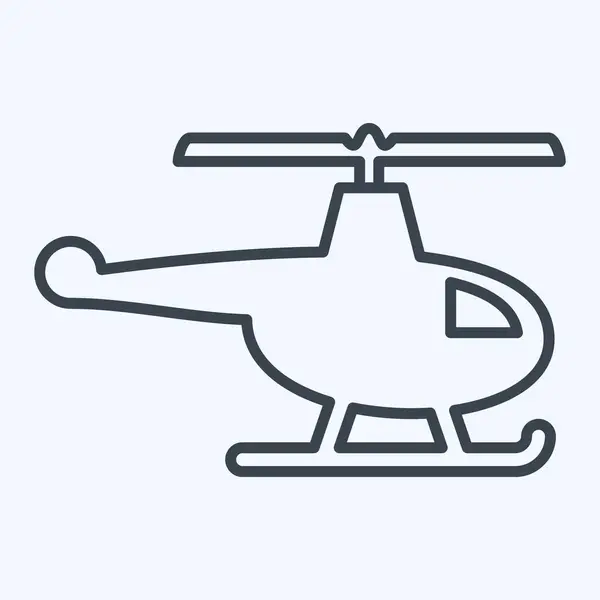 Icon Helicopter Related Drone Symbol Line Style Simple Design Editable — Stock Vector