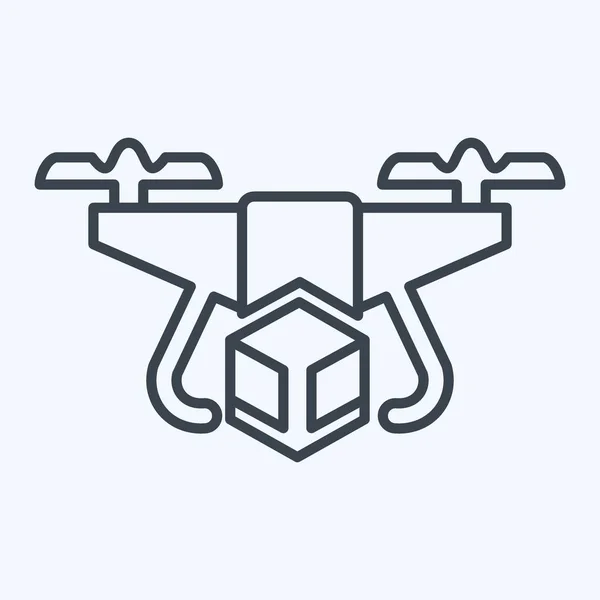Icon Delivery Drone Related Drone Symbol Line Style Simple Design — Stock Vector