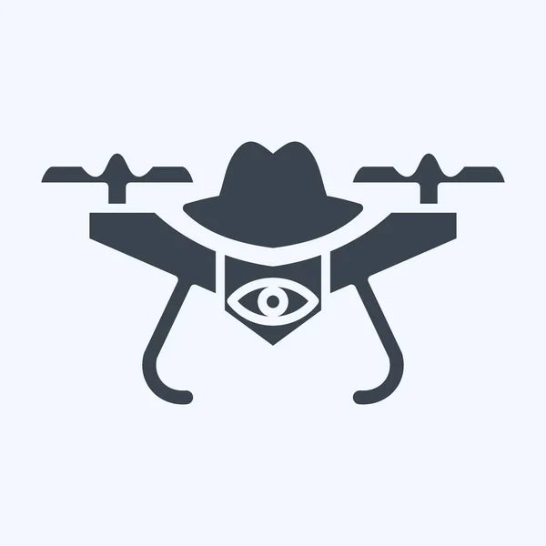 Icon Spy Drone Related Drone Symbol Glyph Style Simple Design — Stock Vector