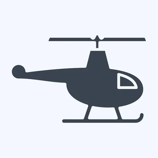 Icon直升机 与Drone符号有关 格瑞普风格 简单的设计可以编辑 简单的例子 — 图库矢量图片