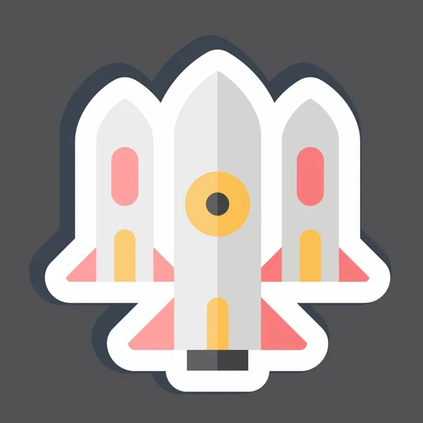 Sticker Nuclear Související Vojenským Symbolem Jednoduchý Design Upravitelný Jednoduchá Ilustrace — Stockový vektor
