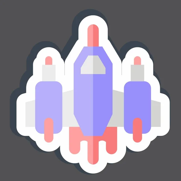 Sticker Aircraft Související Vojenským Symbolem Jednoduchý Design Upravitelný Jednoduchá Ilustrace — Stockový vektor
