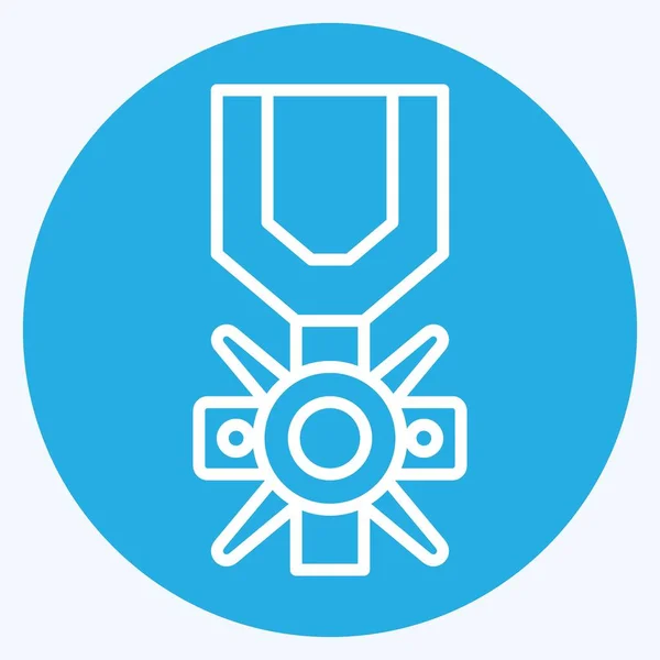 Icon Valor Medal Související Vojenským Symbolem Stylu Modrých Očí Jednoduchý — Stockový vektor