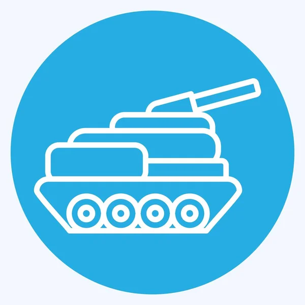 Ikonen Tank Relaterad Till Militär Symbol Blå Ögon Stil Enkel — Stock vektor
