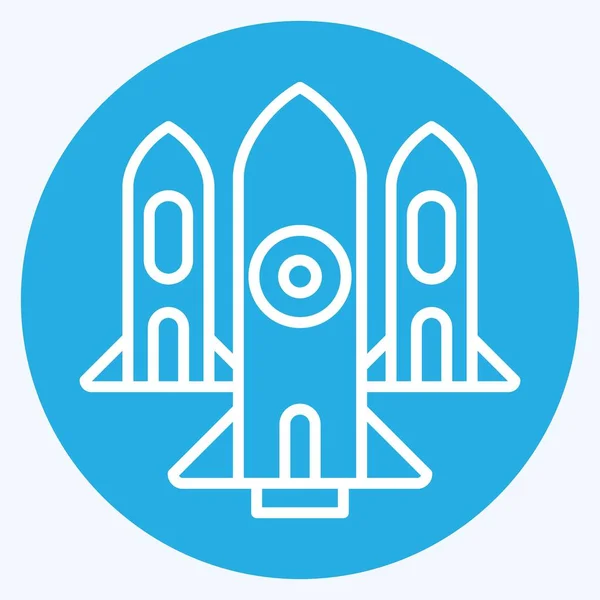 Ikona Nuclear Související Vojenským Symbolem Stylu Modrých Očí Jednoduchý Design — Stockový vektor