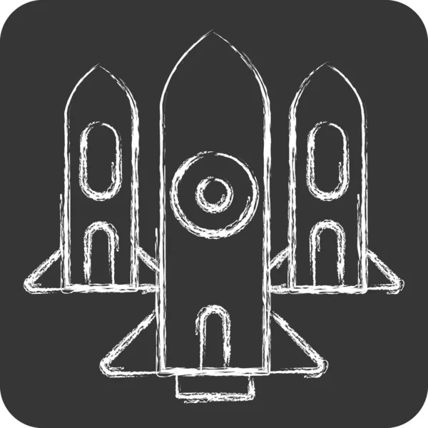 Ikona Nuclear Související Vojenským Symbolem Křídový Styl Jednoduchý Design Upravitelný — Stockový vektor