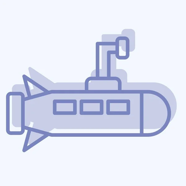 Ikone Boot Mit Militärischem Symbol Verwandt Zwei Ton Stil Einfaches — Stockvektor