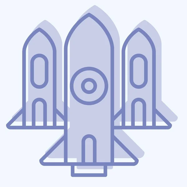 Ikone Nuklear Mit Militärischem Symbol Verwandt Zwei Ton Stil Einfaches — Stockvektor