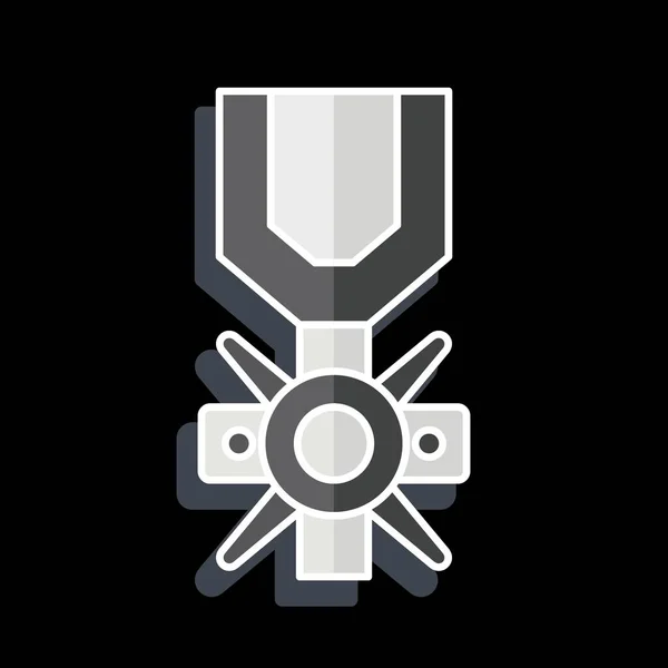 Медаль Доблесть Относится Символу Милиции Глянцевый Стиль Простой Дизайн Редактируемый — стоковый вектор