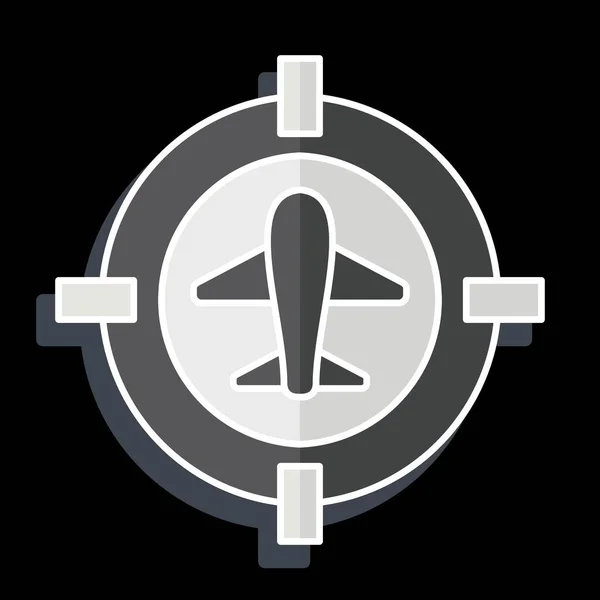Icon Target Location Mit Militärischem Symbol Verwandt Hochglanzstil Einfaches Design — Stockvektor