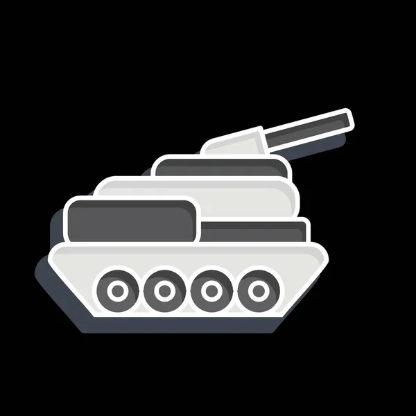 Icône Tank Lié Symbole Militaire Style Brillant Conception Simple Modifiable — Image vectorielle