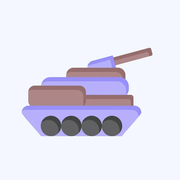 Ikonen Tank Relaterad Till Militär Symbol Platt Stil Enkel Design — Stock vektor