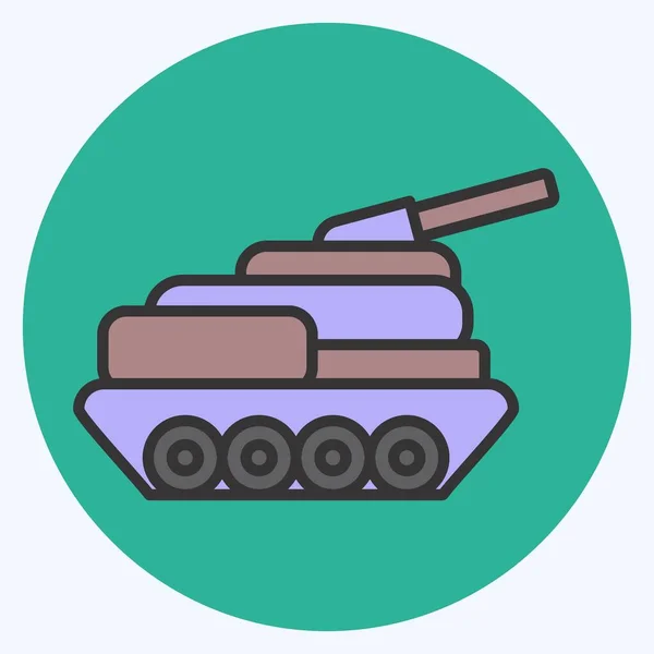 Ikonen Tank Relaterad Till Militär Symbol Färg Kompis Stil Enkel — Stock vektor
