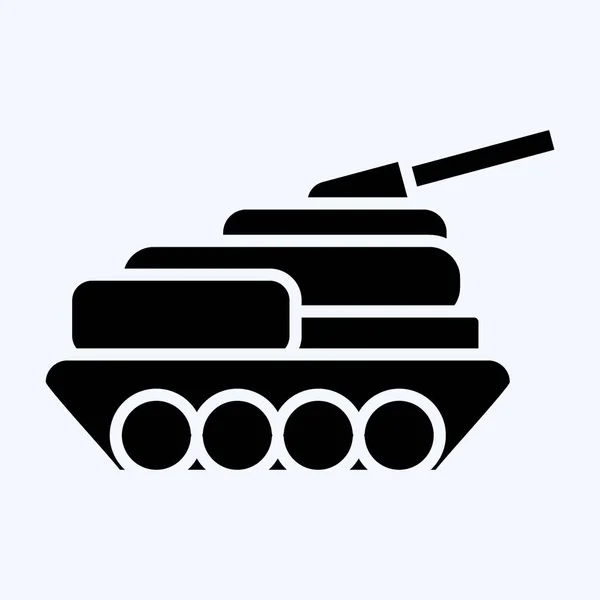 Icône Tank Lié Symbole Militaire Style Glyphe Conception Simple Modifiable — Image vectorielle