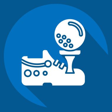 Simge Ayakkabılar. Golf sembolüyle ilgili. Uzun gölge tarzı. Basit dizayn edilebilir. Basit resimleme