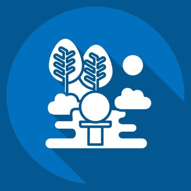 Simge Golf Sahası. Golf sembolüyle ilgili. Uzun gölge tarzı. Basit dizayn edilebilir. Basit resimleme