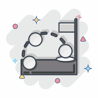 Simge Golf Stratejisi. Golf sembolüyle ilgili. Çizgi roman. Basit dizayn edilebilir. Basit resimleme