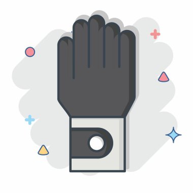 Simge eldivenleri. Golf sembolüyle ilgili. Çizgi roman. Basit dizayn edilebilir. Basit resimleme