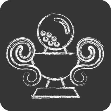 Simge Kupası. Golf sembolüyle ilgili. Tebeşir stili. Basit dizayn edilebilir. Basit resimleme