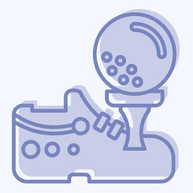 Simge Ayakkabılar. Golf sembolüyle ilgili. İki ton stili. Basit dizayn edilebilir. Basit resimleme