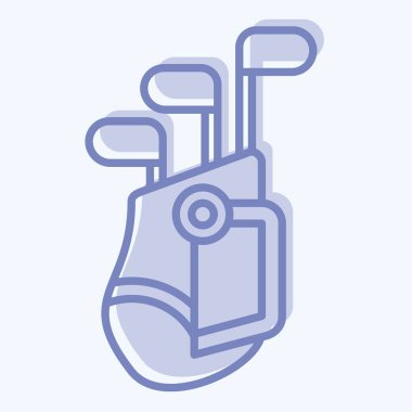 Simge Golf Çantası. Golf sembolüyle ilgili. İki ton stili. Basit dizayn edilebilir. Basit resimleme