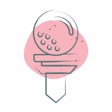 Simge Tees. Golf sembolüyle ilgili. Renkli Leke Biçimi. Basit dizayn edilebilir. Basit resimleme