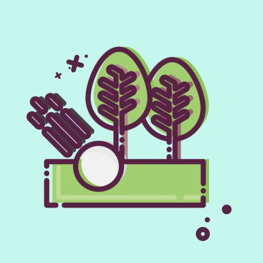 Simge Ormanı. Golf sembolüyle ilgili. MBE tarzı. Basit dizayn edilebilir. Basit resimleme