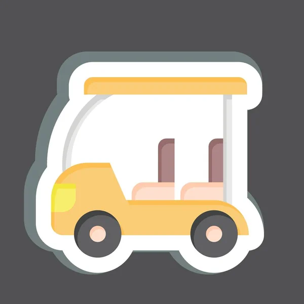 Sticker Golf Cart Related Golf Symbol Simple Design Editable Simple — Stock Vector