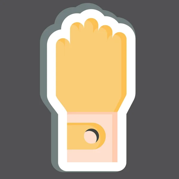 Sticker Handschoenen Gerelateerd Aan Golf Symbool Eenvoudig Ontwerp Bewerkbaar Eenvoudige — Stockvector