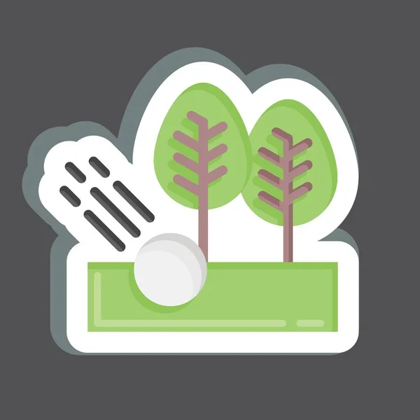 Sticker Forest Lié Symbole Golf Conception Simple Modifiable Illustration Simple — Image vectorielle