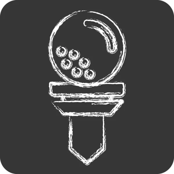 Ікона Тіса Пов Язаний Символом Гольфу Крейдяний Стиль Простий Дизайн — стоковий вектор