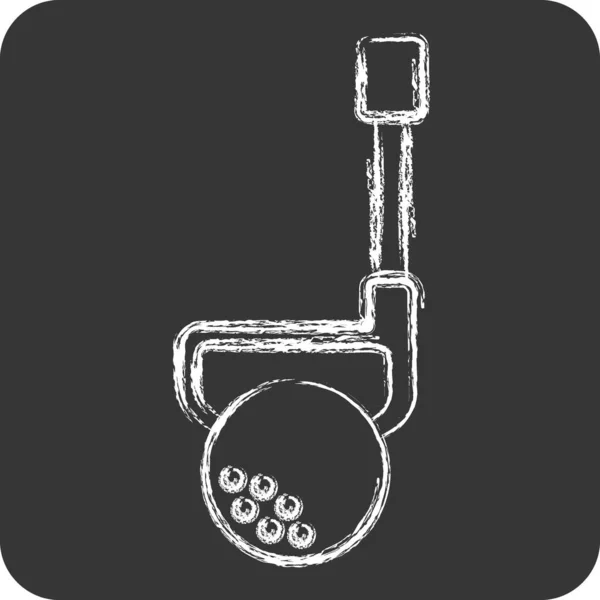 Ікона Залізна Пов Язаний Символом Гольфу Крейдяний Стиль Простий Дизайн — стоковий вектор