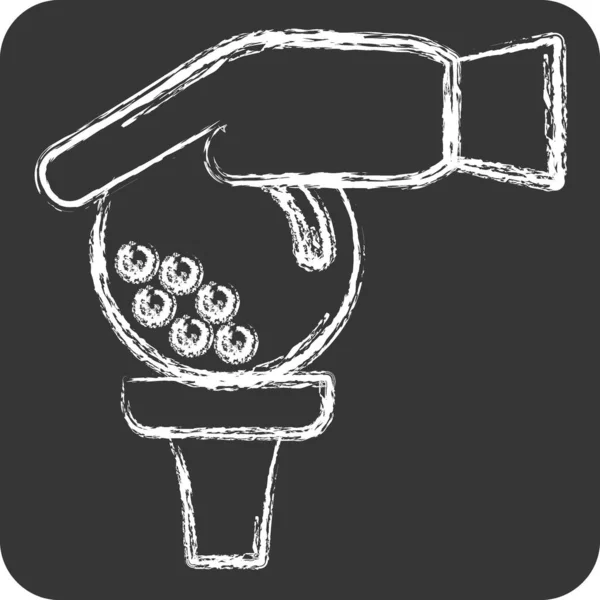 Іконка Гольф Пов Язаний Символом Гольфу Крейдяний Стиль Простий Дизайн — стоковий вектор