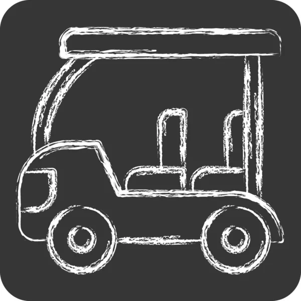 Icon Golf Cart Related Golf Symbol Chalk Style Simple Design — Stock Vector