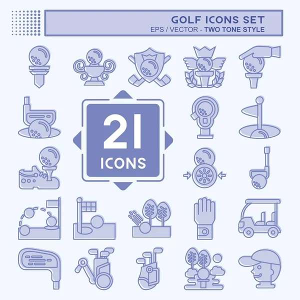 stock vector Icon Set Golf. related to Sports symbol. two tone style. simple design editable. simple illustration