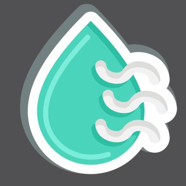 Etiket Kuru. Klima sembolüyle ilgili. Basit dizayn edilebilir. Basit resimleme