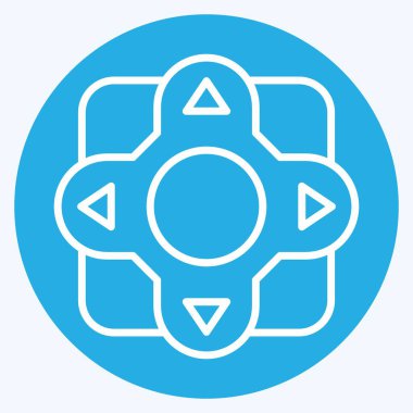 Simge Uzaktan Kontrolü. Klima sembolüyle ilgili. Mavi gözlü. Basit dizayn edilebilir. Basit resimleme