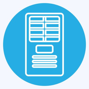 Simge Serbest Duruşu. Klima sembolüyle ilgili. Mavi gözlü. Basit dizayn edilebilir. Basit resimleme