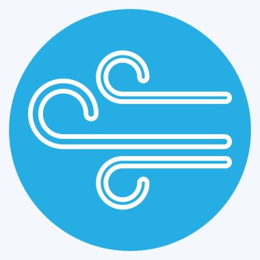 Simge Hava Akımı. Klima sembolüyle ilgili. Mavi gözlü. Basit dizayn edilebilir. Basit resimleme