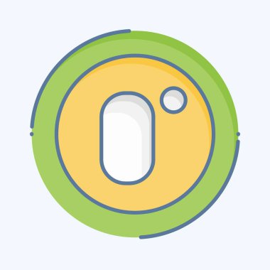 Simge Sıfır noktası. Klima sembolüyle ilgili. Karalama stili. Basit dizayn edilebilir. Basit resimleme