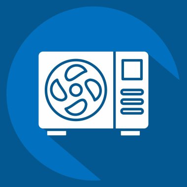 Icon Kapı Havası. Klima sembolüyle ilgili. Uzun gölge tarzı. Basit dizayn edilebilir. Basit resimleme